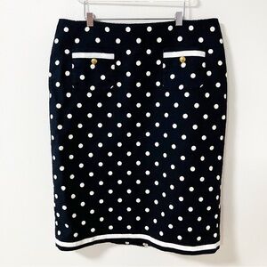 Talbots | Navy Polka Dot Pencil Skirt 8
